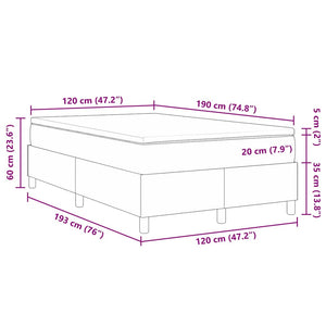 Boxspringbett 120x190 cm Dunkelgrau Weiß Cordstoff