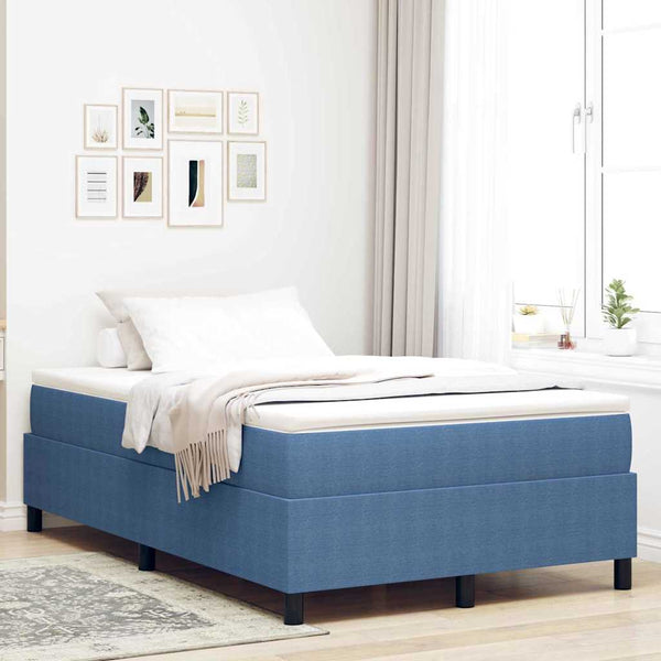 Boxspringbett 120x190 cm Blau Weiß Cordstoff