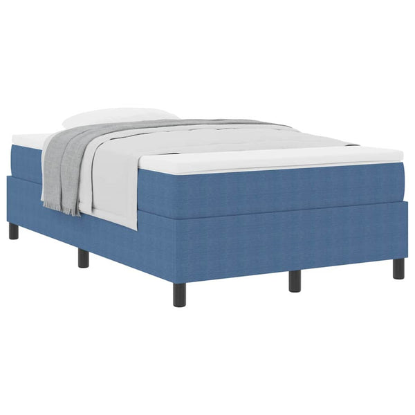 Boxspringbett 120x190 cm Blau Weiß Cordstoff