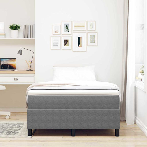 Boxspringbett 120x200 cm Hellgrau Cordstoff