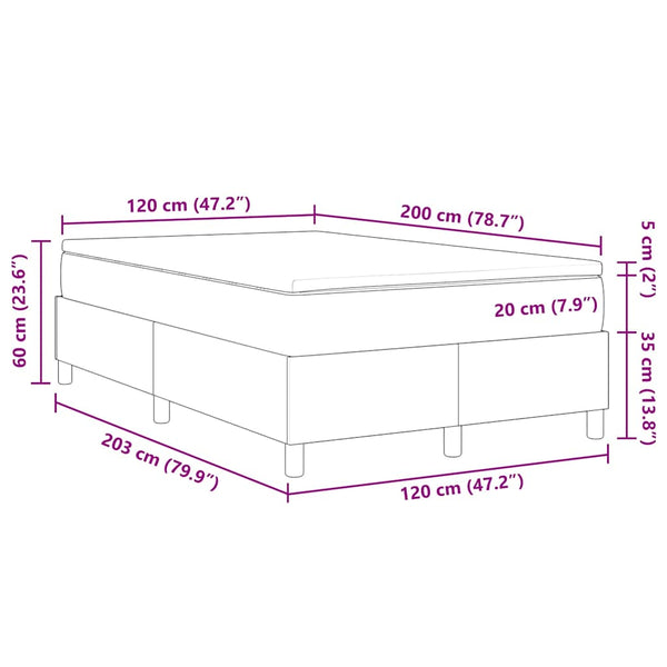 Boxspringbett 120x200 cm Hellgrau Cordstoff