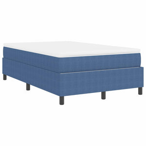 Boxspringbett 120x200 cm Blau Weiß Cordstoff