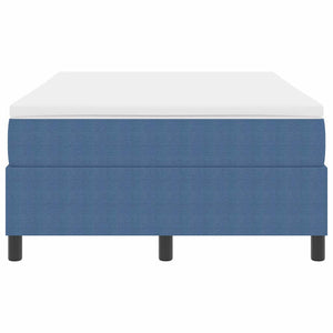 Boxspringbett 120x200 cm Blau Weiß Cordstoff