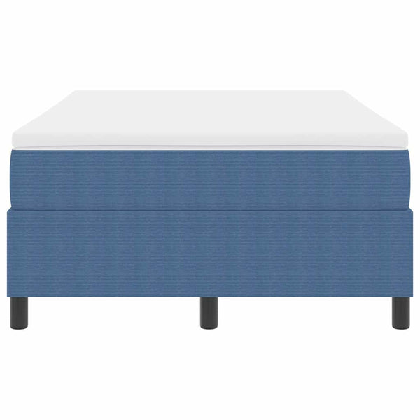 Boxspringbett 120x200 cm Blau Weiß Cordstoff