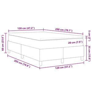 Boxspringbett 120x200 cm Blau Weiß Cordstoff