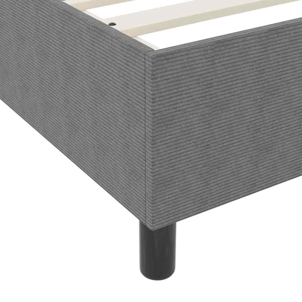 vidaXL Box Spring Bed Light Grey and White 140 x 190 cm Cord Fabric