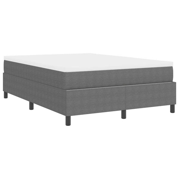 vidaXL Box Spring Bed Light Grey and White 140 x 190 cm Cord Fabric