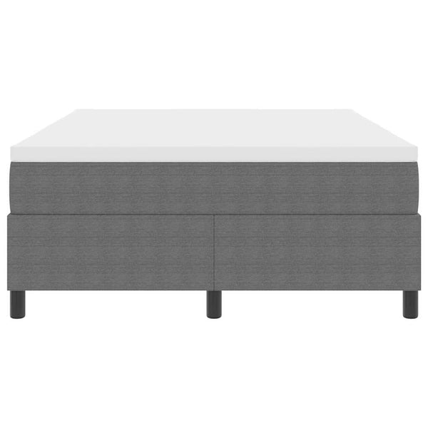 vidaXL Box Spring Bed Light Grey and White 140 x 190 cm Cord Fabric