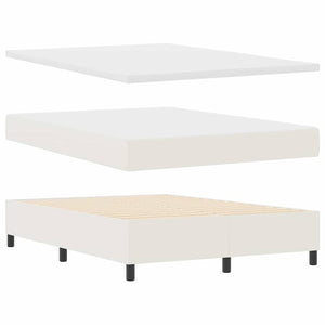 Boxspringbett Creme Weiß Cord 140x190 cm