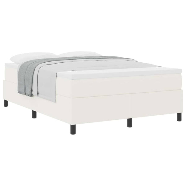 Boxspringbett Creme Weiß Cord 140x190 cm