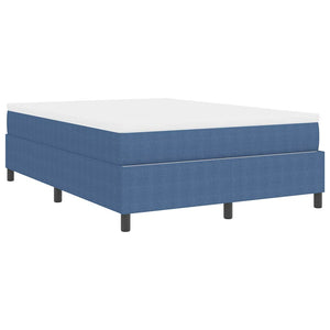 Boxspringbett 140x190 cm Blau Weiß Cordstoff