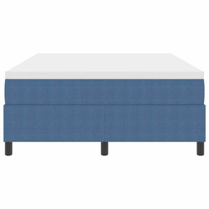 Boxspringbett 140x190 cm Blau Weiß Cordstoff