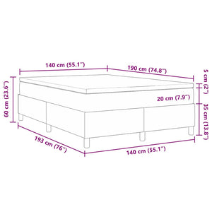 Boxspringbett 140x190 cm Blau Weiß Cordstoff