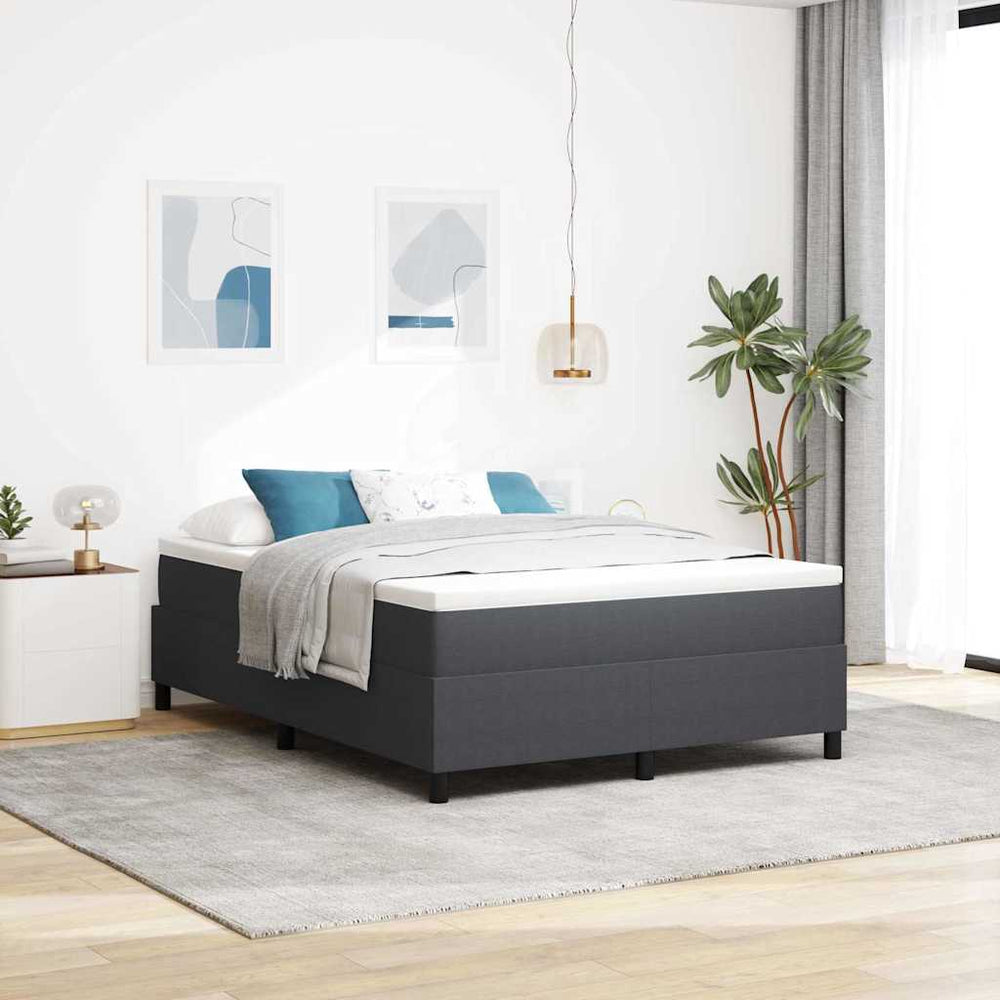 Boxspringbett 140x200 cm Dunkelgrau Cord