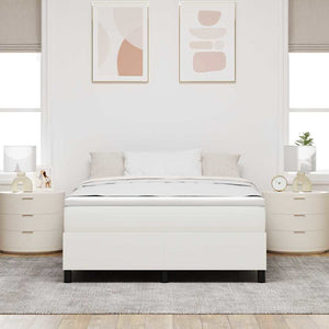 Boxspringbett Creme Weiß Cord 140x200 cm