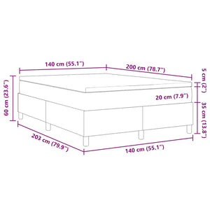 Boxspringbett Creme Weiß Cord 140x200 cm