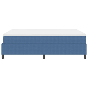 Boxspringbett 140x200 cm Blau Weiß Cordstoff
