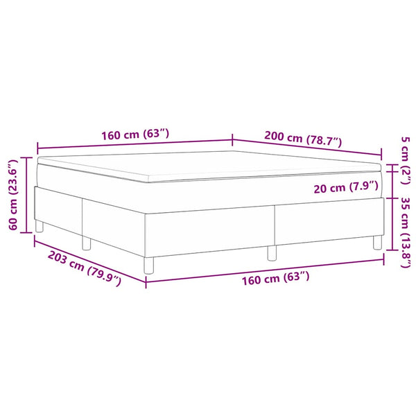 Boxspringbett 160x200 cm Dunkelgrau Cordstoff