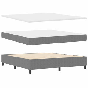 Boxspringbett 180x200 Hellgrau Cordstoff