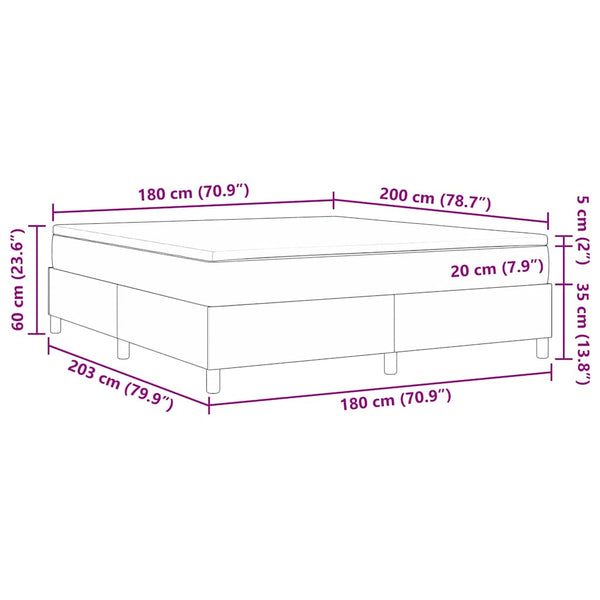 Boxspringbett 180x200 Hellgrau Cordstoff