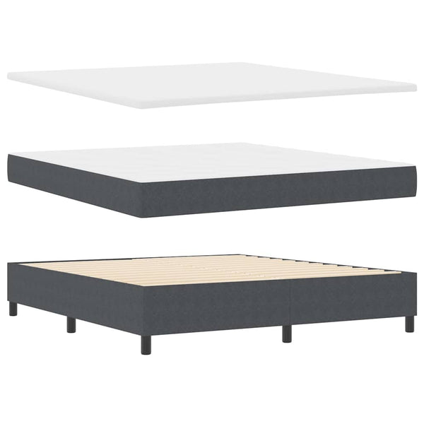 Boxspringbett 180x200 cm Dunkelgrau Cordstoff