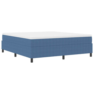 Boxspringbett 180x200 cm Blau Weiß Cordstoff