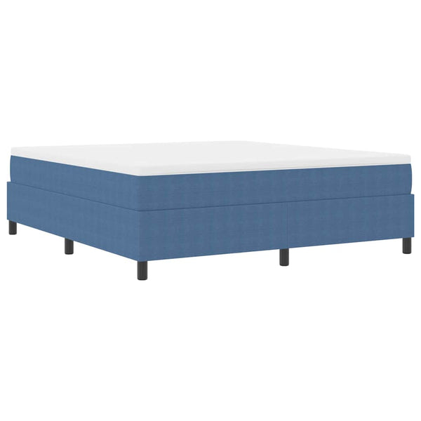 Boxspringbett 180x200 cm Blau Weiß Cordstoff