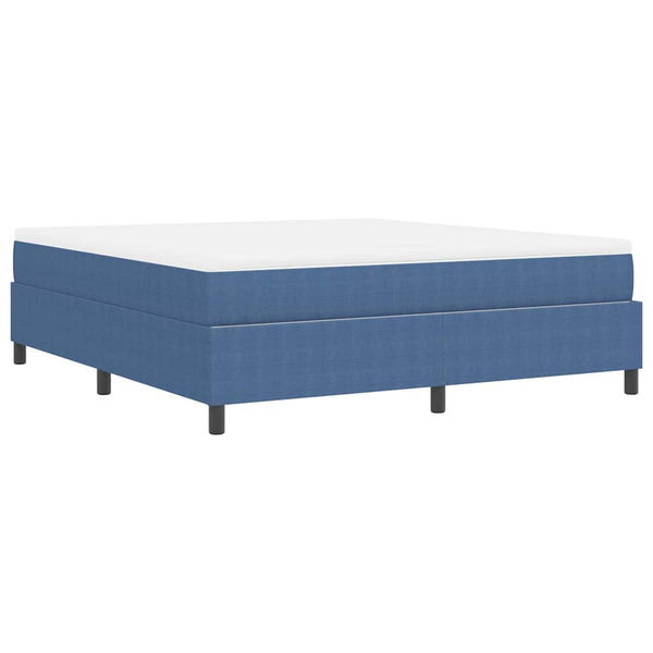 Boxspringbett 180x200 cm Blau Weiß Cordstoff