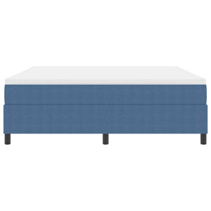 Boxspringbett 180x200 cm Blau Weiß Cordstoff
