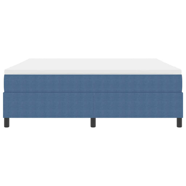 Boxspringbett 180x200 cm Blau Weiß Cordstoff