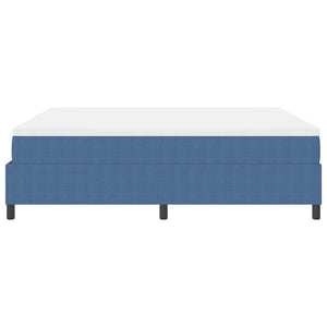 Boxspringbett 180x200 cm Blau Weiß Cordstoff