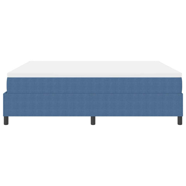 Boxspringbett 180x200 cm Blau Weiß Cordstoff