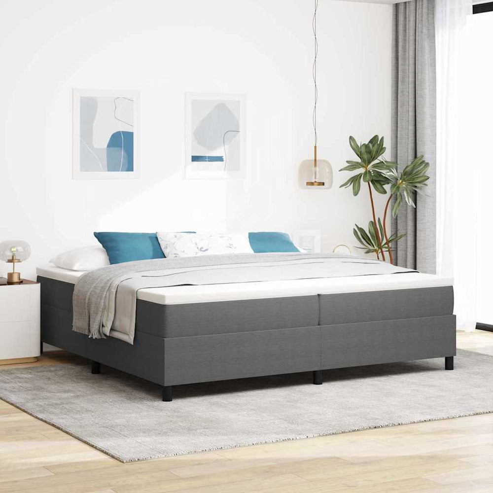 Boxspringbett 200x200 cm Hellgrau Cordstoff