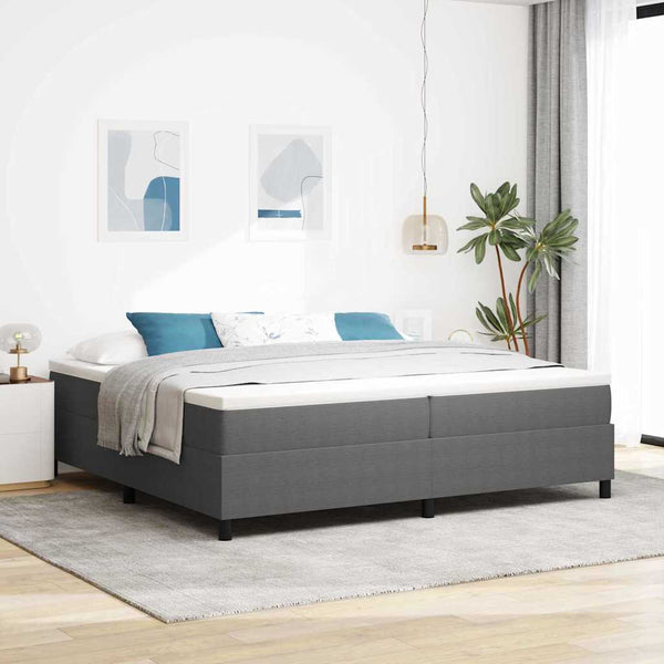 Boxspringbett 200x200 cm Hellgrau Cordstoff