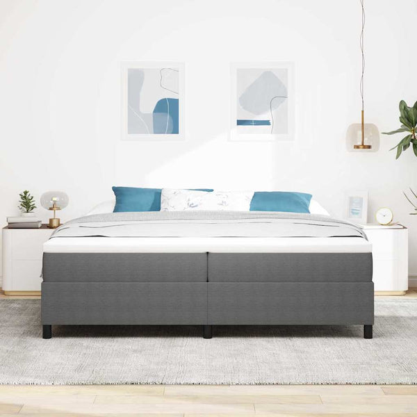 Boxspringbett 200x200 cm Hellgrau Cordstoff