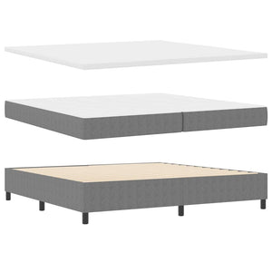 Boxspringbett 200x200 cm Hellgrau Cordstoff