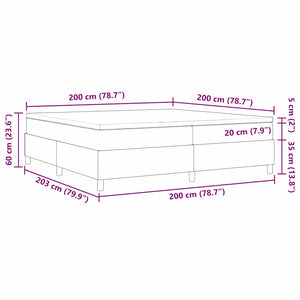 Boxspringbett 200x200 cm Hellgrau Cordstoff