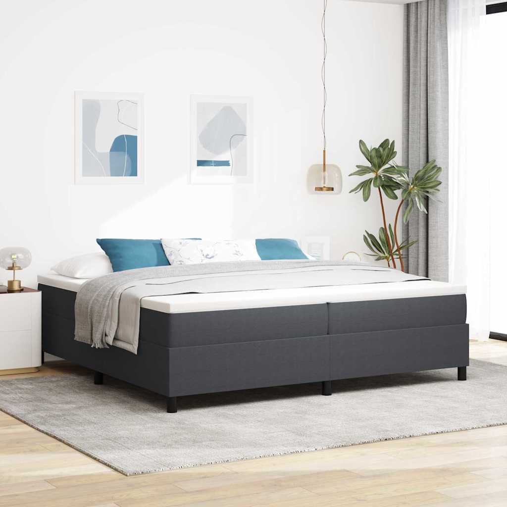 Boxspringbett 200x200 cm Dunkelgrau Cordstoff