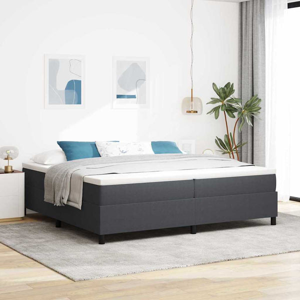Boxspringbett 200x200 cm Dunkelgrau Cordstoff