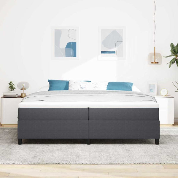 Boxspringbett 200x200 cm Dunkelgrau Cordstoff