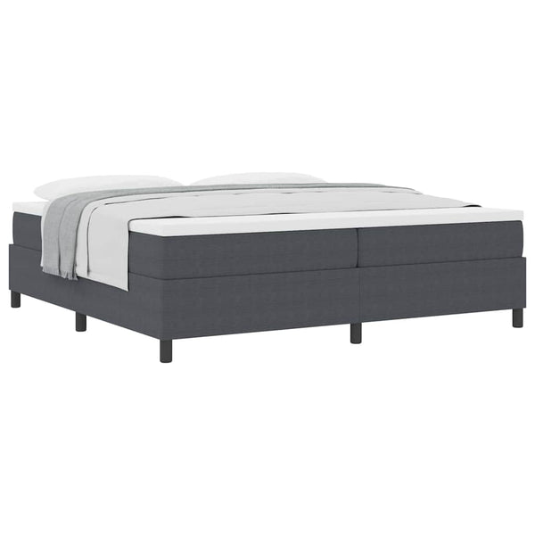 Boxspringbett 200x200 cm Dunkelgrau Cordstoff