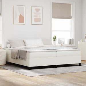 Boxspringbett Creme Weiß 200x200 cm Cordstoff