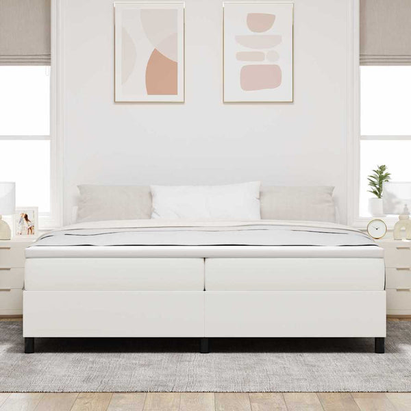 Boxspringbett Creme Weiß 200x200 cm Cordstoff
