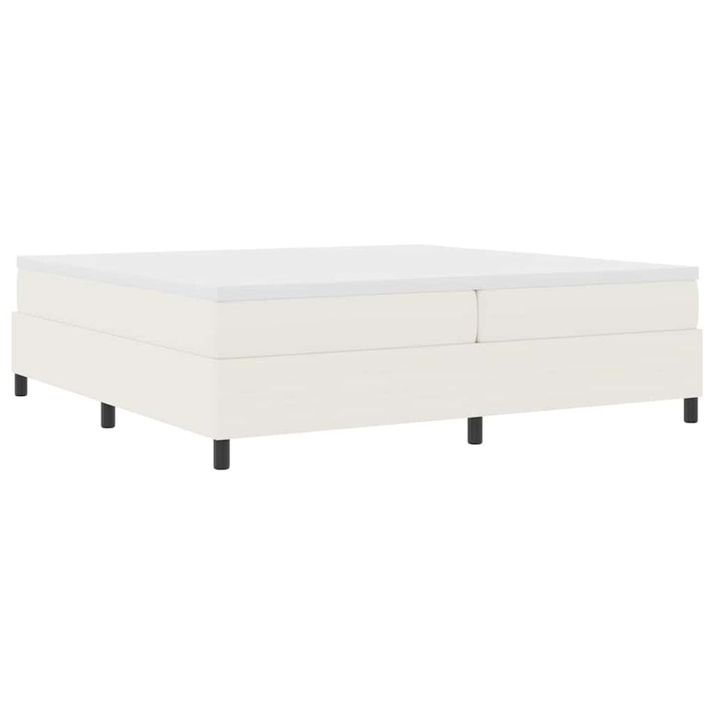 Boxspringbett Creme Weiß 200x200 cm Cordstoff