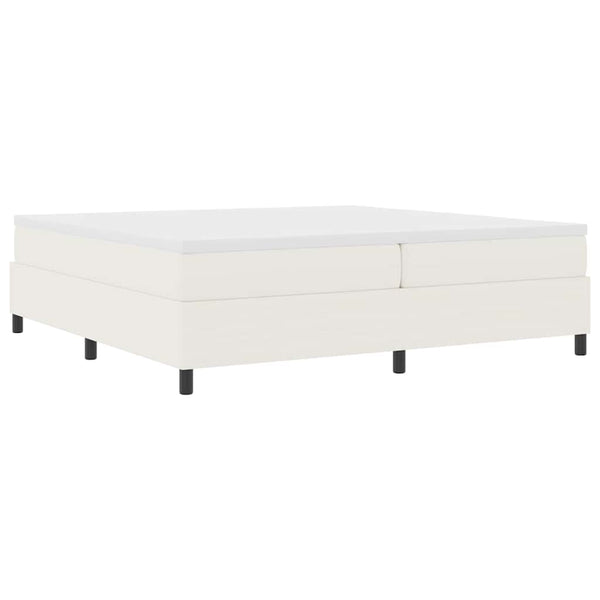 Boxspringbett Creme Weiß 200x200 cm Cordstoff