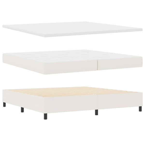 Boxspringbett Creme Weiß 200x200 cm Cordstoff