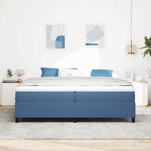 Boxspringbett Blau Weiß 200x200 cm Cordstoff