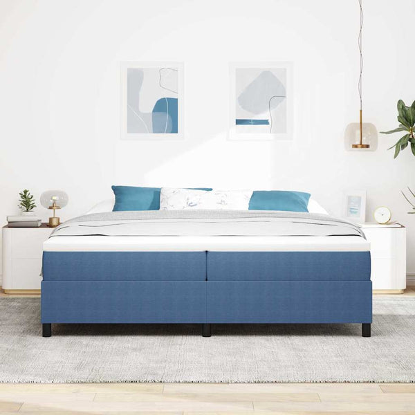Boxspringbett Blau Weiß 200x200 cm Cordstoff