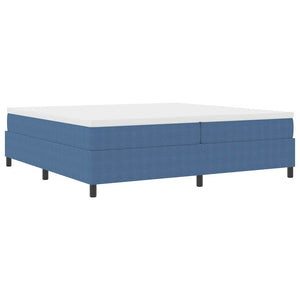 Boxspringbett Blau Weiß 200x200 cm Cordstoff