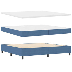 Boxspringbett Blau Weiß 200x200 cm Cordstoff